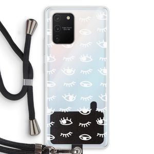 Eye pattern #3: Samsung Galaxy S10 Lite Transparant Hoesje met koord