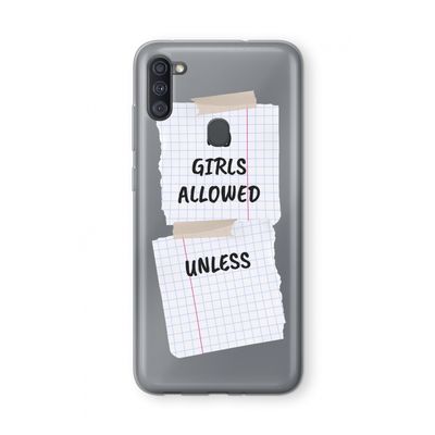 No Girls Allowed Unless: Samsung Galaxy A11 Transparant Hoesje