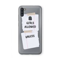No Girls Allowed Unless: Samsung Galaxy A11 Transparant Hoesje