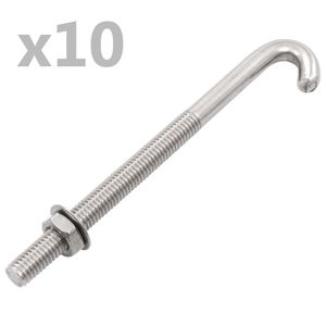 VidaXL Verankerde j-bout met moer en sluitring 25 sets m8x120 mm