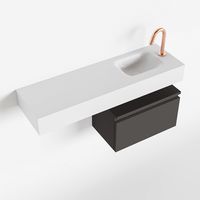 Toiletmeubel Mondiaz Andor | 100 cm | Meubelkleur Dark grey | Lex vrijhangend wastafel Talc Rechts | 1 kraangat