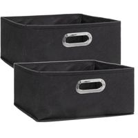 Set van 2x stuks opbergmand/kastmand 14 liter donkergrijs linnen 31 x 31 x 15 cm