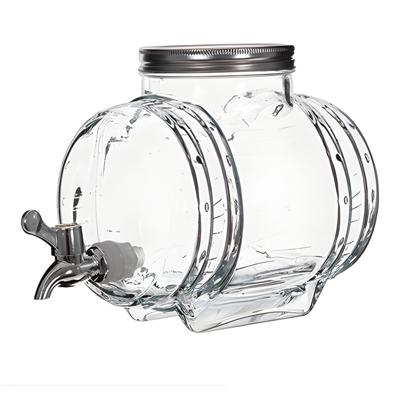 Alessandro Drankdispenser Wijnvat - 2,8 liter - glas - limonadetap - 15 x 20 x 18 cm