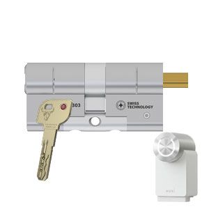 Nuki adapter - universele adapter voor montage van Nuki Smart Lock op M&C cilinders met M&C Minos cilinder - compatibel met Nuki Smart Lock cilinderslot SKG3 - versterkte metalen sleutels & trapshark beveiliging