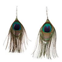 Pauwenveren Oorbellen - dames - sieraden - carnaval verkleed accessoires