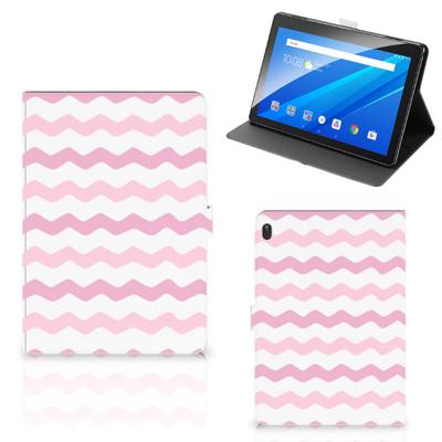 Lenovo Tab E10 Tablet Hoes Waves Roze Lenovo Tab E10 Tablet Hoes Waves Roze