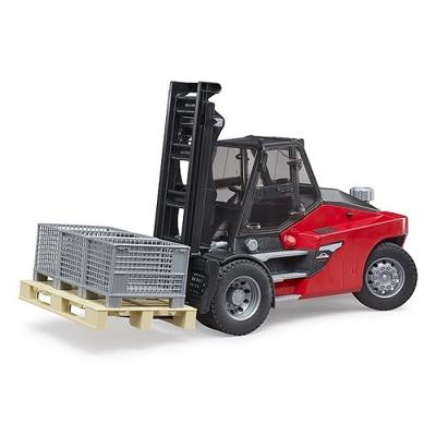 Bruder Linde ht160 heftruck met pallet en 3 boxen
