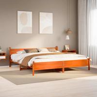 Bedframe zonder matras massief grenenhout wasbruin 200x200 cm