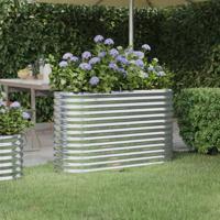 VidaXL Plantenbak 114x40x68 cm gepoedercoat staal zilverkleurig