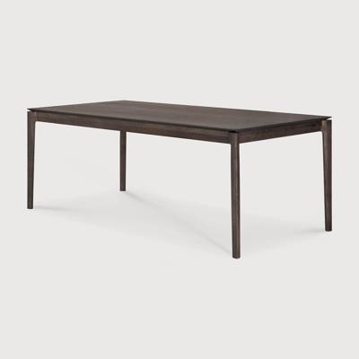 Ethnicraft Uitschuifbare Eettafel 'Bok' Gevernist Eikenhout, 200/300 x 100cm, kleur Bruin