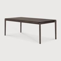 Ethnicraft Uitschuifbare Eettafel 'Bok' Gevernist Eikenhout, 200/300 x 100cm, kleur Bruin
