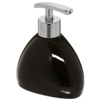Zeeppompje/zeepdispenser  van keramiek - zwart - 300 ml   - - thumbnail