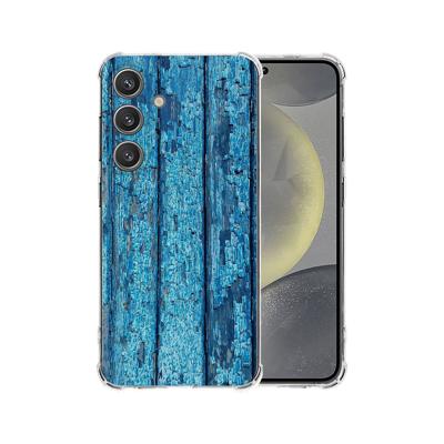 Samsung Galaxy S25 Plus Hoesje - Wood Blue TPU Antishock