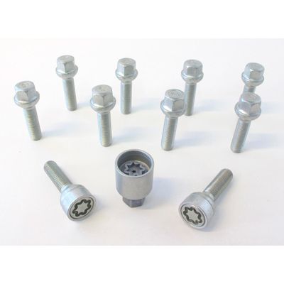 H&R Wielboutenset bolkonisch R12 M12x1.50 - Lengte 40mm - 10 stuks (bv. Mercedes) - incl. wielsloten HR1254002SET