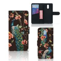 Nokia 2.3 | Telefoonhoesje | Met pasjeshouder | Pauw met Bloemen