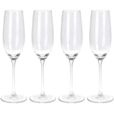 Champagneglazen - 4x - transparant - glas - 210 ml - proseccoglazen