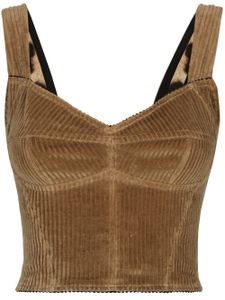 Dolce & Gabbana modèle bustier en velours côtelé - Marron