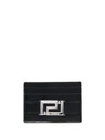 Versace porte-cartes Greca Goddess en cuir - Noir