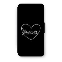 Friends heart black: iPhone 7 Flip Hoesje