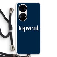Topvent Navy: Huawei P50 Transparant Hoesje met koord