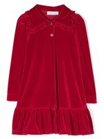 Monnalisa robe en velours à manches longues - Rouge