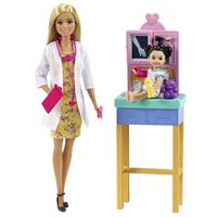 Barbie - professionele barbie doktersdoos met barbiepoppen en patiënt en medische accessoires - modepop - vanaf 3 jaar - thumbnail