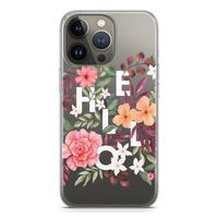 Hello in flowers: iPhone 13 Pro Transparant Hoesje