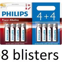 64 Stuks (8 Blisters a 8 st) Philips Power Alkaline Batterij LR6P8BP/10 - thumbnail