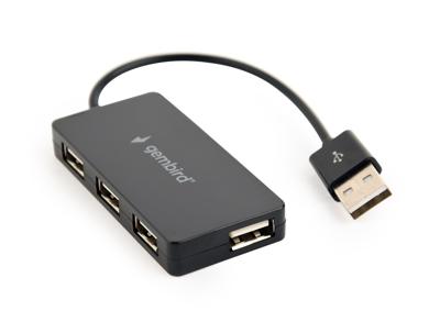 Gembird UHB-U2P4-04 interface hub USB 2.0 480 Mbit/s Zwart