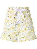 Isolda short lacé à fleurs - Jaune