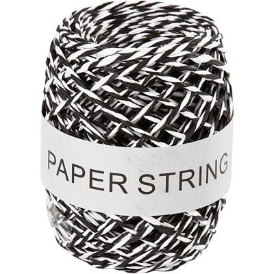 Creativ Company Papierkoord, dikte 1 mm, zwart/wit, 50 m/ 1 rol