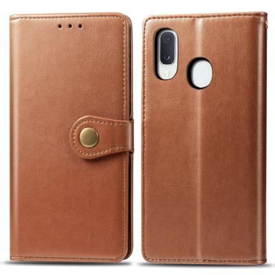 Retro effen kleur lederen gesp mobiele telefoon bescherming lederen draagtas met Lanyard & fotolijstjes & kaartsleuf & portemonnee & beugel functie vo