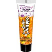 Paintglow Chunky glittergel in tube - oranje - voor lichaam en gezicht - 12 ml   -