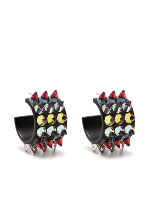 Amina Muaddi petites boucles d'oreilles Karma - Gris