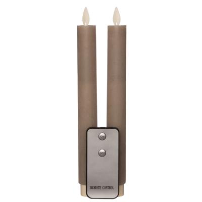 Anna Collection LED dinerkaarsen - 2x - taupe kleur - 23 cm