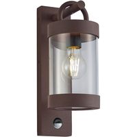 LED Tuinverlichting met Bewegingssensor - Wandlamp Buitenlamp - Trion Semby - E27 Fitting - Spatwaterdicht IP44 - Rond - Roestkleur - Aluminium - thumbnail