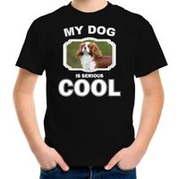 Spaniel honden t-shirt my dog is serious cool zwart voor kinderen - thumbnail