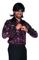 Disco herenblouse Night Fever paars Disco herenblouse Night Fever paars