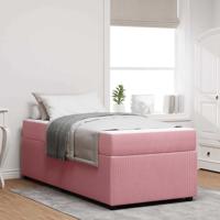 Bedframe met matras Roze 100 x 200 cm Stof