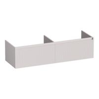 Brauer Embrace Wavy - Onderkast - 140 cm - met 2 Softclose Lades Greeploos en 2 Sifon Uitsparingen - Mat Zand