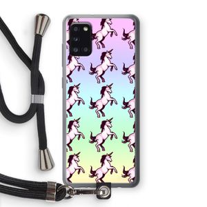 Musketon Unicorn: Samsung Galaxy A31 Transparant Hoesje met koord