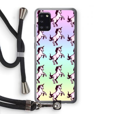 Musketon Unicorn: Samsung Galaxy A31 Transparant Hoesje met koord