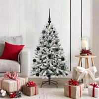 Kunstkerstboom met 150 LED Groen en Wit 120 cm PVC en Metaal