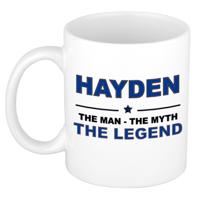 Hayden cadeau mok - man myth legend - naam koffiemok - 300 ml - collega - vaderdag