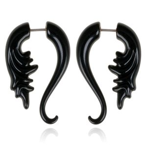 Tribal bone oorbellen Black Tail