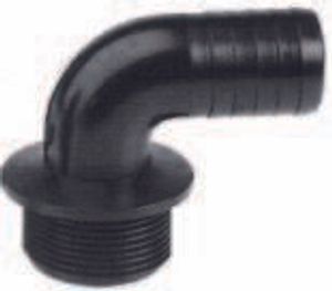 Europond Haaks Slangpilaar PP Zwart - 1 1/2" Buitendraad x 40mm Tule voor Vijververbinding