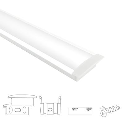 Aluminium ledstrip profiel wit inbouw 1,5m - breed en laag - compleet met afdekkap