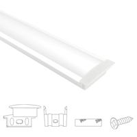 Aluminium ledstrip profiel wit inbouw 1,5m - breed en laag - compleet met afdekkap