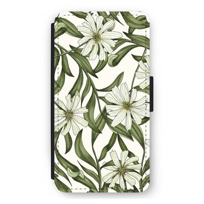 Wit bloemenpatroon: iPhone 12 mini Flip Hoesje