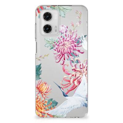 Motorola Moto G73 | TPU Hoesje | Bird Flowers